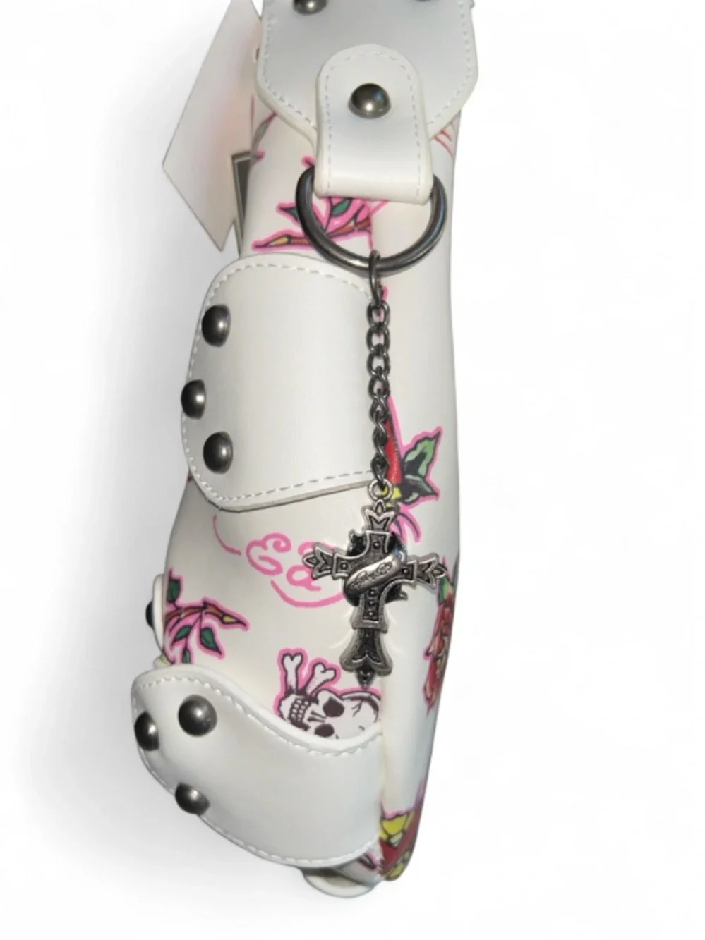 🆕☠️ Ed Hardy Dalinda Archival Studded Hobo Shoulder Bag NWT🥀